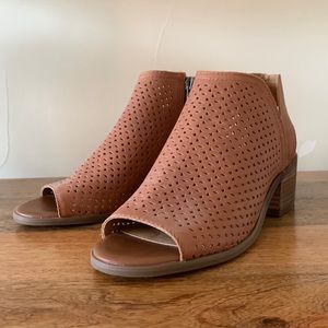 Lucky Brand Nerelly Leather Open Toe Bootie 6M